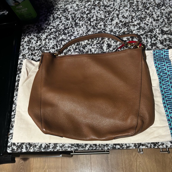 Tory Burch Moose Leather Perry Hobo Slouchy Handbag With Dust Bag - Picture 1 of 5